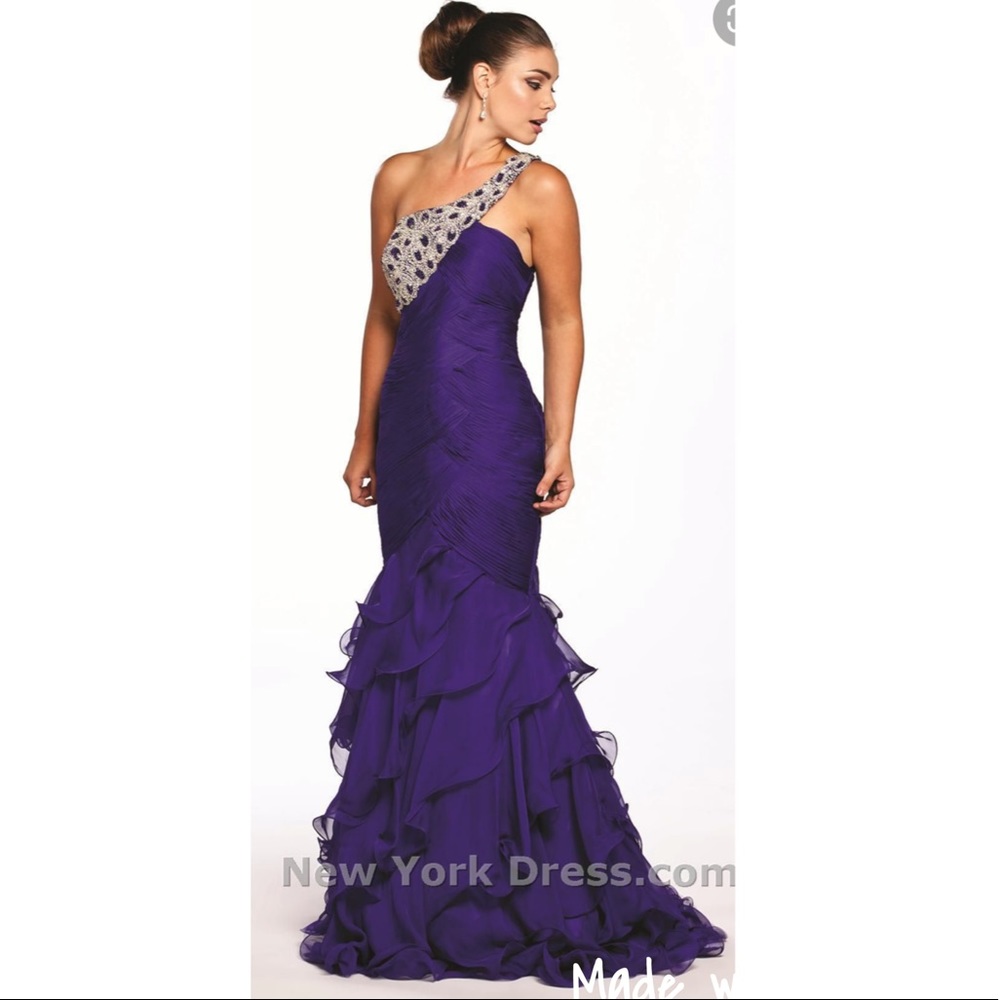 Ruffled Embellished Evening Prom Gown Dulcci Vetan
